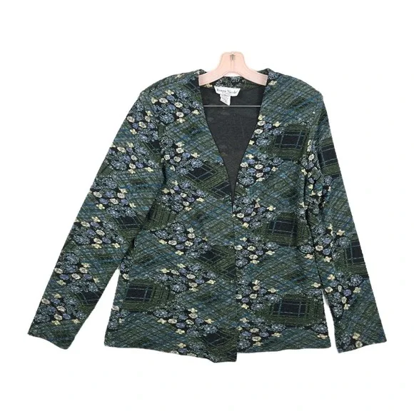 Ronnie Nicole Sport Vintage Women's Size Large Floral Open Front Long Sleeve Top - Picture 1 of 5